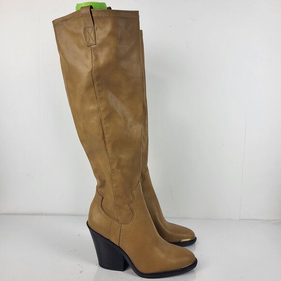 Franco Sarto L-Glenice 2 Knee High Women's Boot Camel Tan western Size 7.5 M - Picture 6 of 16